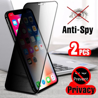 2Pcs Best Full Privacy Tempered Glass for IPhone12 6 6s 7 8 X XS Max XR IPhone 11 Pro Anti Spy Screen Protector High Definition