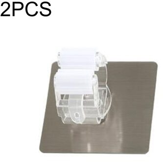 2Pcs Bezem Clip Duurzaam Multi Purpose Haak Keuken Punch Gratis Geen Spoor Muur Gemonteerde Mount Mop Clip Huishoudelijk Gereedschap mop Clip veelkleurig 2stk A2