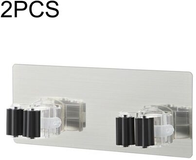 2Pcs Bezem Clip Duurzaam Multi Purpose Haak Keuken Punch Gratis Geen Spoor Muur Gemonteerde Mount Mop Clip Huishoudelijk Gereedschap mop Clip veelkleurig 2stk A5