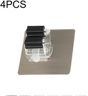 2Pcs Bezem Clip Duurzaam Multi Purpose Haak Keuken Punch Gratis Geen Spoor Muur Gemonteerde Mount Mop Clip Huishoudelijk Gereedschap mop Clip veelkleurig 4stk A3