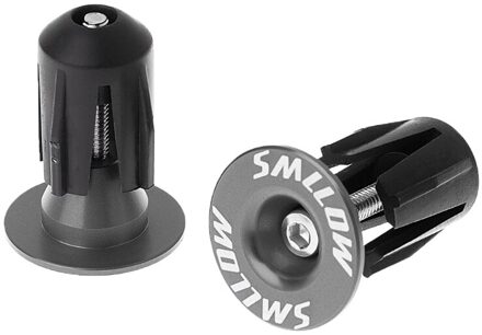 2Pcs Bike Bar End Plugs Aluminium Road Fiets Grip Stuur Caps MTB Accessoire grijs