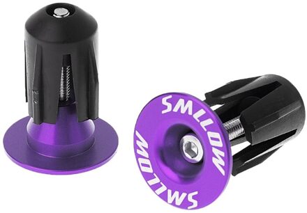 2Pcs Bike Bar End Plugs Aluminium Road Fiets Grip Stuur Caps MTB Accessoire Paars
