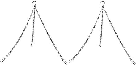 2Pcs Black Opknoping Kettingen Bloempot Mand Vogel Feeders Plantenbakken Lantaarns En Ornamenten Tuin Plant Hangers Tuin Pot