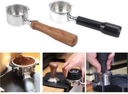 2Pcs Bodemloze Filterhouder W/Demonteren Filter Mand Voor Koffie Tool