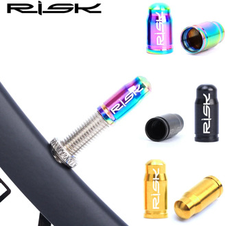 2pcs/box RISK Lightweight Titanium Alloy Mountain Road Bike Bicycle Tire Presta Schrader Valve Cap Air Nozzle Dust Cover