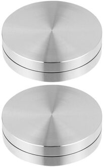 2Pcs Cake Bakplaat As Draaitafel Aluminium Legering Roterende Tray Stand Base Voor Cake Decoratie Ding Tafel Voedsel Display