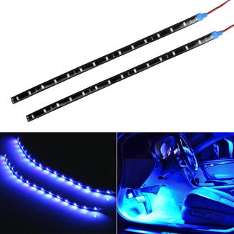 2pcs Car Auto Motorcycle Strip Lights 30CM Blue DC 12V 15 LED SMD Waterproof Flexible Light Flexible Car LED Light Bulb