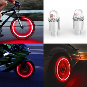 2pcs Car Wheel LED Light Motocycle Bike Light Tire Valve Cap Decorative Lantern Tire Valve Cap Flash Spoke Neon Lamp accessories