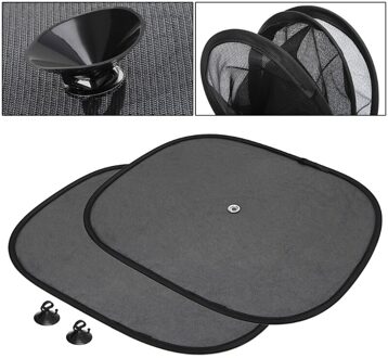 2Pcs Car Window Zonnescherm Zonnescherm Visor Side Mesh Cover Shield Zonnebrandcrème Zwart