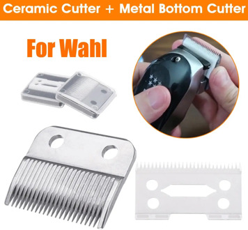 2Pcs Ceramic Cutter Metal Bottom Cutter Durable Hair Grooming Trimmer Professional Clipper Cutter Blade For Wahl Electric Shear