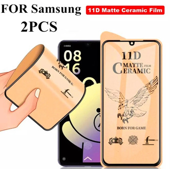 2PCS Ceramic Matte Frosted Tempered Glass for Samsung Galaxy A51 A01 A20 A30 A50 A70 A10 A71 A81 91 A21 M30 S Screen Protector