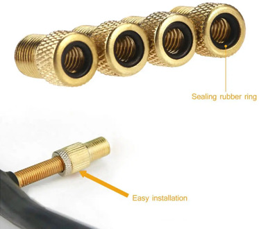 2pcs Convenient French Presta to American Schrader Bike Valve Adapters Nozzle Bicycle Tube Pump Tools Accessories