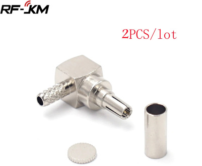 2PCS CRC9 Male Plug Connector Crimp RG174 RG316 LMR100 Cable RF Coaxial Gold plated Connectors