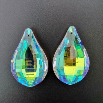 2Pcs Crystal Prisma Opknoping Suncatcher Voor Raamdecoratie 50Mm Ab-Kleur Glas Kroonluchter Onderdelen Diy Thuis Bruiloft decor Ornament