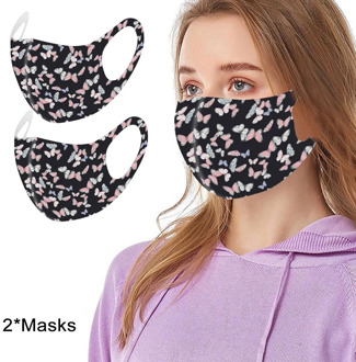 2pcs Cute Pure Cotton Mouth Mask Printing Washable Breathable Cartoon Mouth Cover Mask Reusable Face Mouth Mask Máscara d2