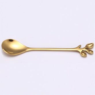 2Pcs Dessert Lepels Blad Gewei Handvat Dessert Vork Snack Scoop Ijs Thee Lepel Keuken Accessoires