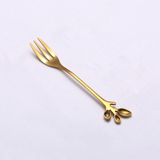 2Pcs Dessert Lepels Blad Gewei Handvat Dessert Vork Snack Scoop Ijs Thee Lepel Keuken Accessoires