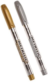 2Pcs Diy Metallic Waterdichte Permanente Verf Marker Studenten En Pennen Voor Tekening Marker Levert Ambachten Pen Goud Zilver V6V0 1stk goud 1stk zilver