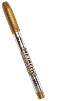 2Pcs Diy Metallic Waterdichte Permanente Verf Marker Studenten En Pennen Voor Tekening Marker Levert Ambachten Pen Goud Zilver V6V0 2stk goud