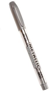2Pcs Diy Metallic Waterdichte Permanente Verf Marker Studenten En Pennen Voor Tekening Marker Levert Ambachten Pen Goud Zilver V6V0 2stk zilver