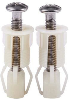 2Pcs Diy Plastic Toiletbril Schroeven Bevestigingen Fit Toiletbrillen Scharnieren Reparatie Gereedschap Type & Size:4 #38Mm X 5Mm