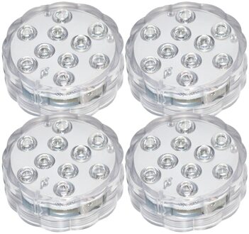 2Pcs Dompelpompen Led Licht Onderwater Disco Tub 10 Led Met Afstandsbediening Rgb Voor Vijver Vaas Base Vis tank Party Decoratie 4stk