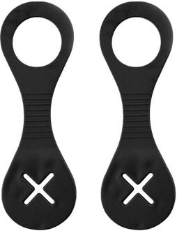 2Pcs Draagbare Huisdier Hond Afval Zak Bevestigingsring Huisdier Kak Tas Bevestigingsring (Zwart)