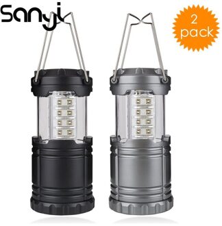 2Pcs Draagbare Lantaarn Tent Licht Outdoor Camping Licht Batterij Aangedreven Waterdichte Werken Fakkel Lamp Super Heldere Zaklamp