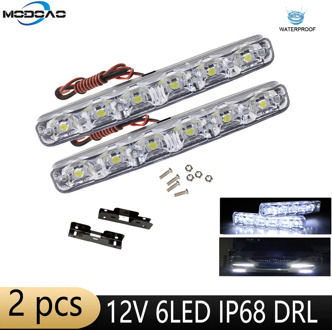 2pcs DRL Daytime Running Light DC12V 6000K Daytime Lamp Car Stylish Lights Fog Light Waterproof Fog Bulbs Super Bright Car DRL