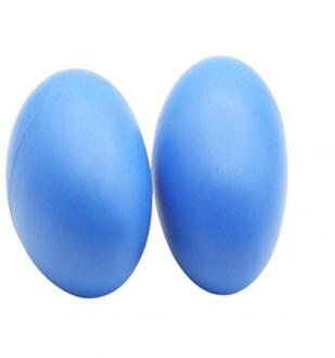 2Pcs Effen Kleur Baby Ei Muziek Shaker Zand Hamer Instrument Vroeg Leren Speelgoed Шейкер Музыкальный blauw