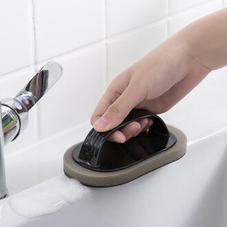 2Pcs Emery Spons Scrubbers Met Handvat Keuken Pan Borstel Schuursponsje Cleaning Borstels Gemengde Kleuren