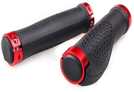 2Pcs Ergonomische Mtb Road Fiets Grips Fietsen Skid-Proof Grips Anti-Skid Rubber Mountainbike Slot op Fietsstuur rood