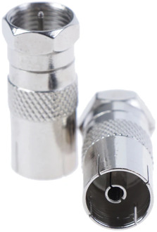 2Pcs F Type Male Plug Connector Socket to RF Coax For TV Aerial Female RF Adapters