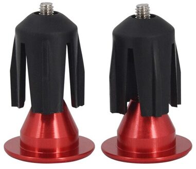 2Pcs Fiets Grips Caps Fietsstuur Stekkers Covers Aluminium Fiets Stuur End Pluggen Mtb Fiets Accessoires rood