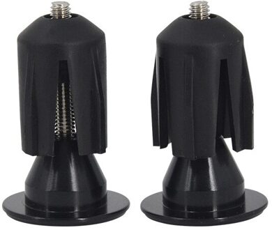 2Pcs Fiets Grips Caps Fietsstuur Stekkers Covers Aluminium Fiets Stuur End Pluggen Mtb Fiets Accessoires zwart