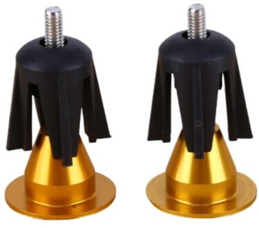 2Pcs Fiets Handvat Bar Cap End Plugs Aluminium Fiets Stuur End Pluggen Mtb Fiets accessoires goud