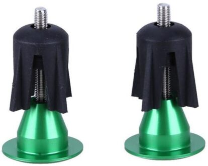 2Pcs Fiets Handvat Bar Cap End Plugs Aluminium Fiets Stuur End Pluggen Mtb Fiets accessoires groen