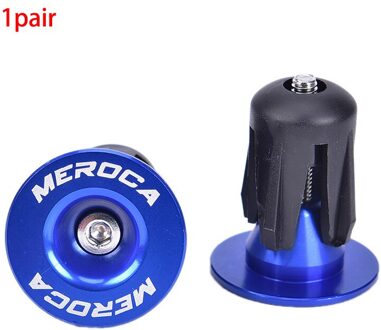 2Pcs Fiets Lichtgewicht Bar End Plugs Aluminium Road Fiets Grip Anti-Slip Firm Stuur Caps Mtb Accessoire blauw
