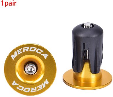 2Pcs Fiets Lichtgewicht Bar End Plugs Aluminium Road Fiets Grip Anti-Slip Firm Stuur Caps Mtb Accessoire geel