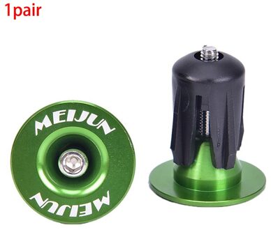 2Pcs Fiets Lichtgewicht Bar End Plugs Aluminium Road Fiets Grip Anti-Slip Firm Stuur Caps Mtb Accessoire groen