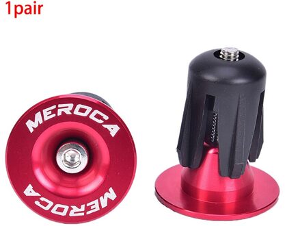 2Pcs Fiets Lichtgewicht Bar End Plugs Aluminium Road Fiets Grip Anti-Slip Firm Stuur Caps Mtb Accessoire rood