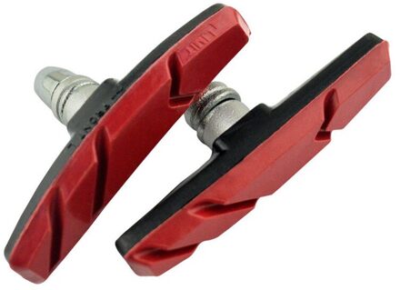 2Pcs Fiets Mountain Rem V-Remblokken Met Modder Trog Stille Fiets Remblokken Racefiets Remblokken rubber Vervangbare rood