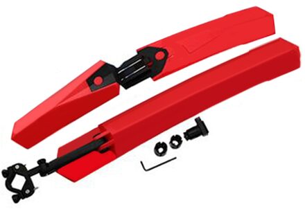 2Pcs Fiets Spatbord Set Mountainbike Voor Achter Spatlap Quick Release Bike Vleugels Verlengen Duurzaam Fiets Wiel Fenders rood