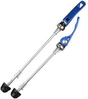 2Pcs Fiets Wielnaaf Spiesjes Voor Achter Bike Cycling Wiel Spiesjes Quick Release Voor Mtb Mountain Road Bike Front bolt Lever blauw