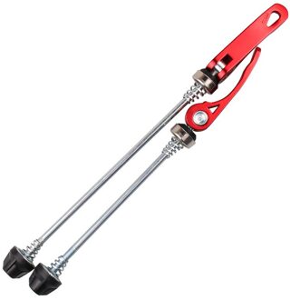 2Pcs Fiets Wielnaaf Spiesjes Voor Achter Bike Cycling Wiel Spiesjes Quick Release Voor Mtb Mountain Road Bike Front bolt Lever rood