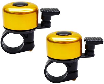 2Pcs Fietsbel Metalen Ring Bell Horn Sound Alarm Voor Fietsen Veiligheid Legering Mountain Road Fiets Bel Fiets accessoires 2stk geel