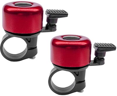 2Pcs Fietsbel Metalen Ring Bell Horn Sound Alarm Voor Fietsen Veiligheid Legering Mountain Road Fiets Bel Fiets accessoires 2stk rood