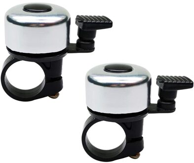2Pcs Fietsbel Metalen Ring Bell Horn Sound Alarm Voor Fietsen Veiligheid Legering Mountain Road Fiets Bel Fiets accessoires 2stk zilver
