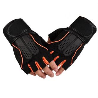 2Pcs Fitness Mannen En Vrouwen Half Vinger Outdoor Pols Lifting Oefening Training Pols Handschoenen Перчатки Перчатки Для спорта Oranje / Xl