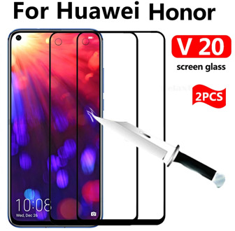 2pcs For Huawei Honor View 20 v20 Full Coverage Tempered glass Screen Protector huawey Honor V 20 View20 Protective film glas 9h